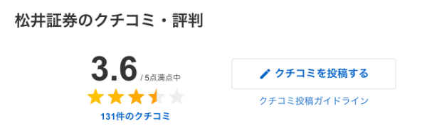 Yahoo！ファイナンス 松井証券のクチコミ・評判